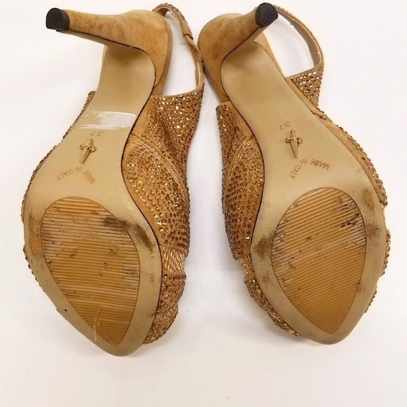 Cesare Paciotti Women's brown/rhinestone shoes - Picture 9 of 11